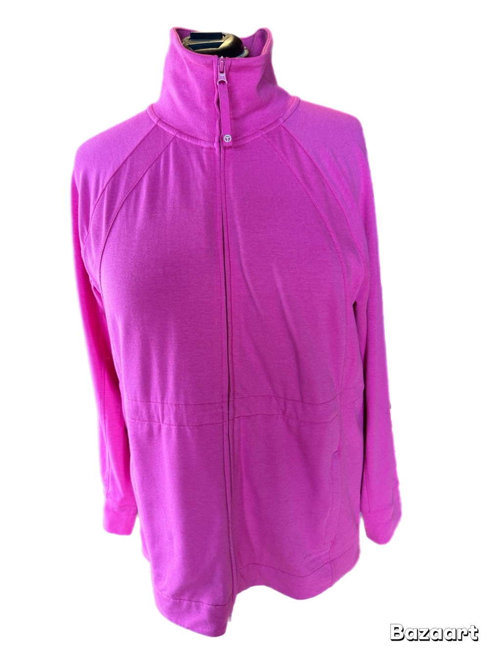 Talbots Bright Pink Full-Zip Jacket SIZE XL, 2 zipped pockets, cinchable waist.